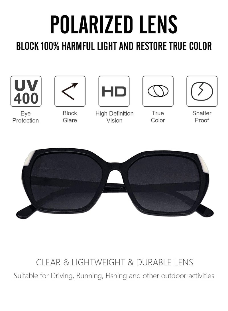 دلس دي إل إس نظارات شمسية للرجال والنساء - إطار أسيتات كبير الحجم مع عدسات واقية من الأشعة فوق البنفسجية متعددة الاستخدامات (S0014-C2) - Image 2