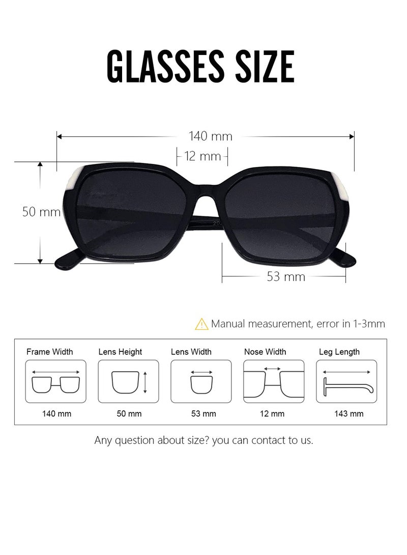 دلس دي إل إس نظارات شمسية للرجال والنساء - إطار أسيتات كبير الحجم مع عدسات واقية من الأشعة فوق البنفسجية متعددة الاستخدامات (S0014-C2) - Image 3