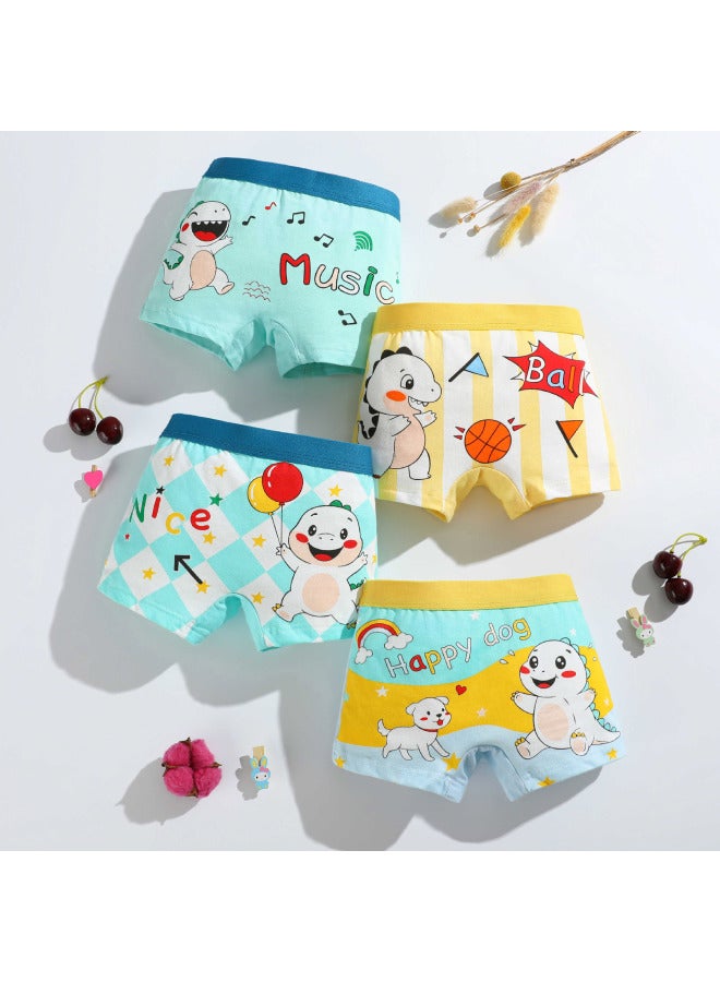 2026 New Boys' Underwear Pure Cotton Comfortable Breathable Boys' Boxer Briefs Small, Medium And Large Children Cartoon Boxer Briefs For Baby Boys
