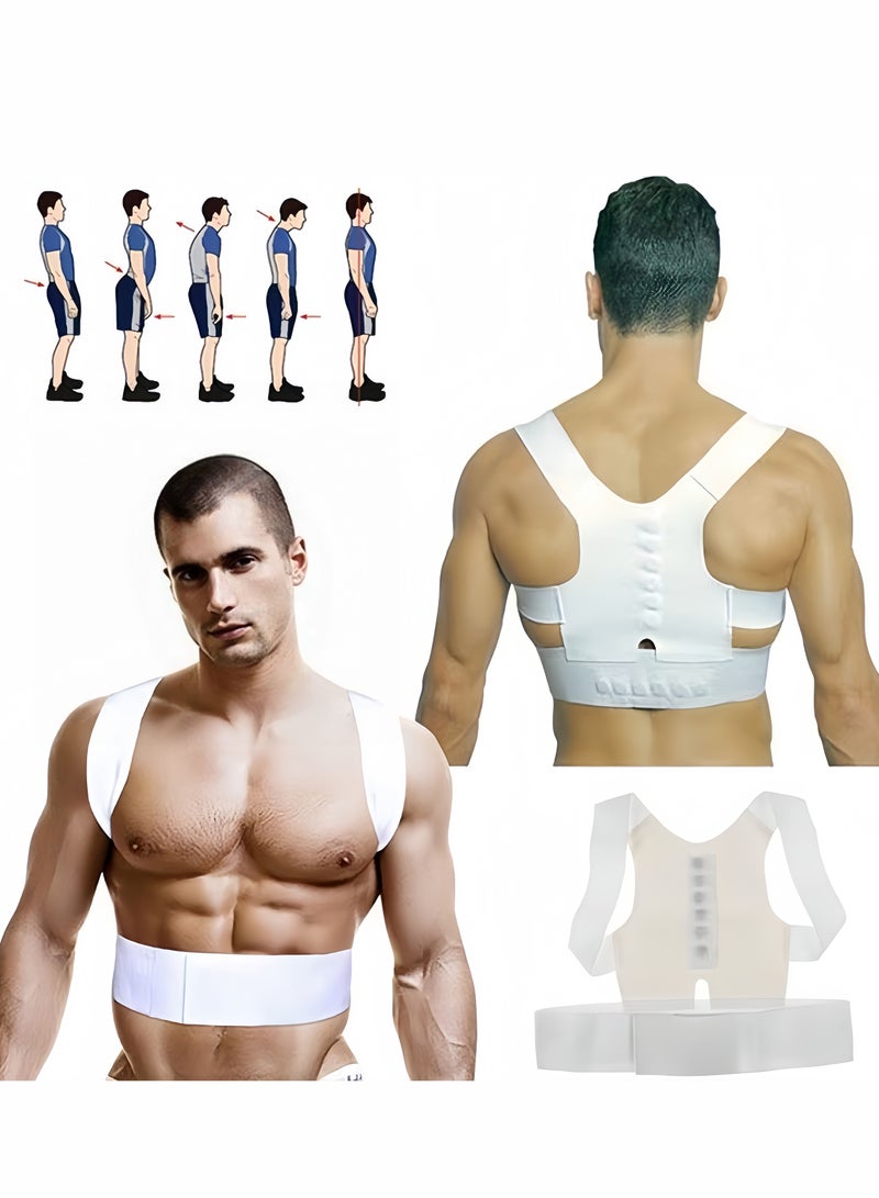 Back brace and posture corrector for men and women Back posture corrector Scoliosis and hunchback correction Poor sitting posture corrector support Adjustable posture trainer white - Image 1