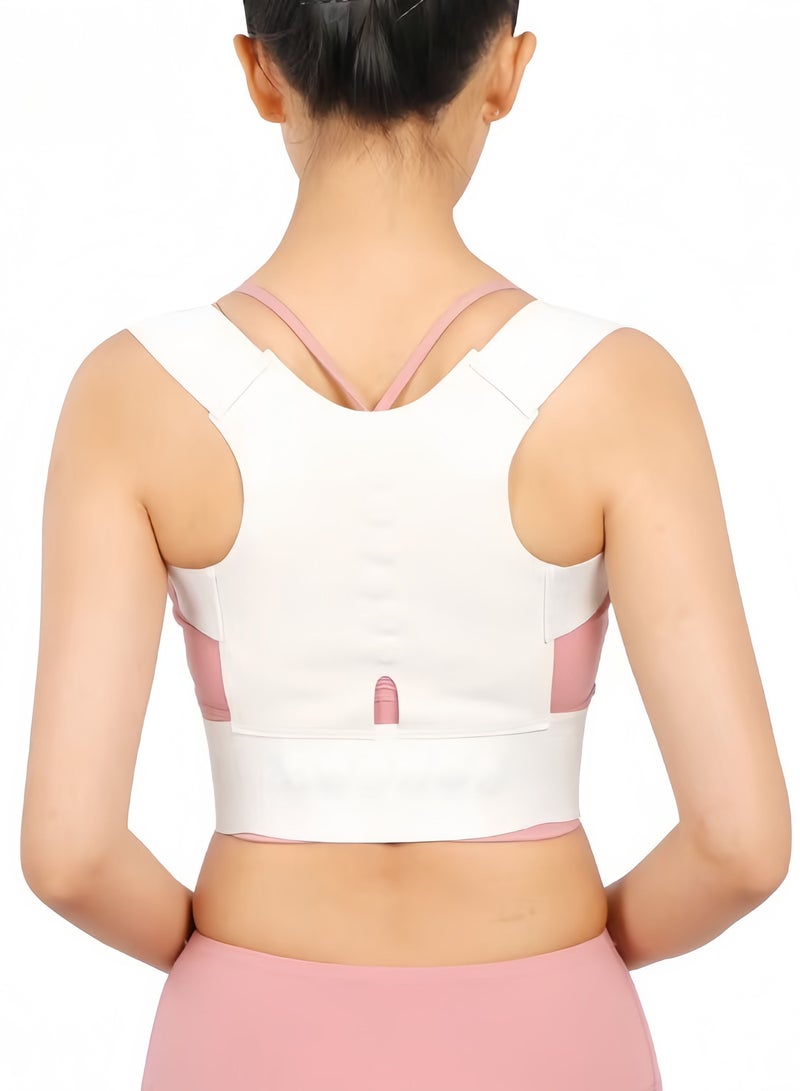 Back brace and posture corrector for men and women Back posture corrector Scoliosis and hunchback correction Poor sitting posture corrector support Adjustable posture trainer white - Image 3