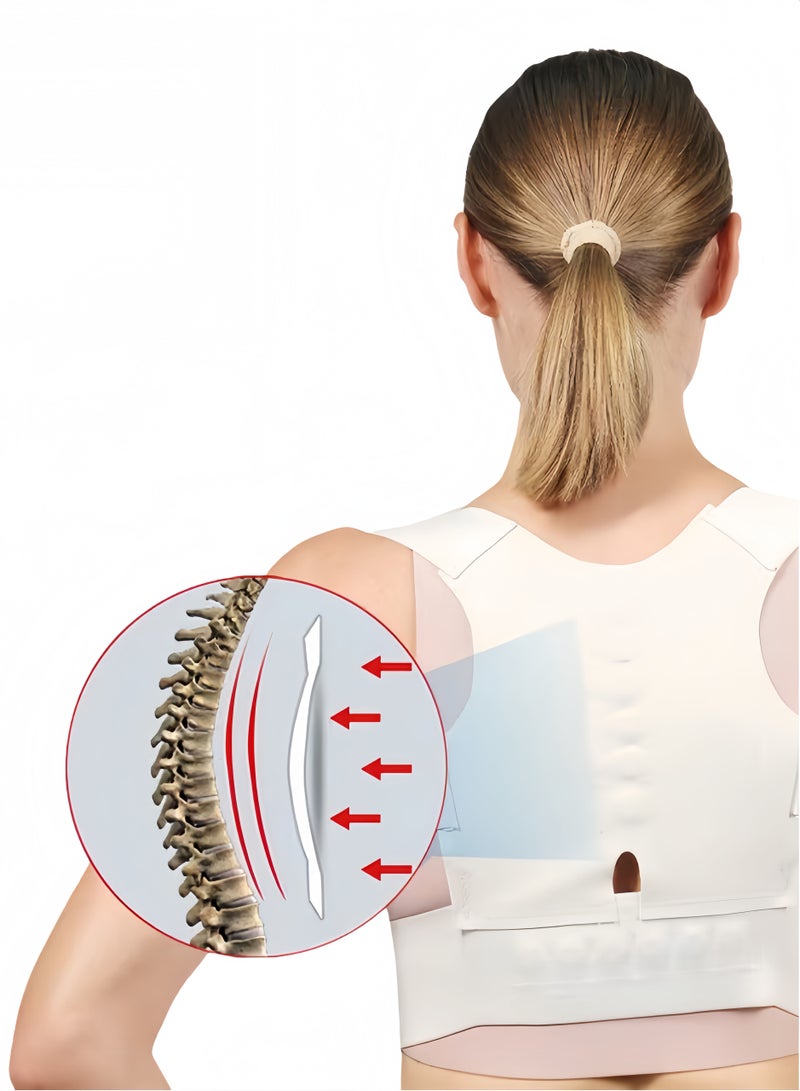 Back brace and posture corrector for men and women Back posture corrector Scoliosis and hunchback correction Poor sitting posture corrector support Adjustable posture trainer white - Image 4