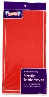 Party Red Plastic Tablecloth Rectangular 54 x 108