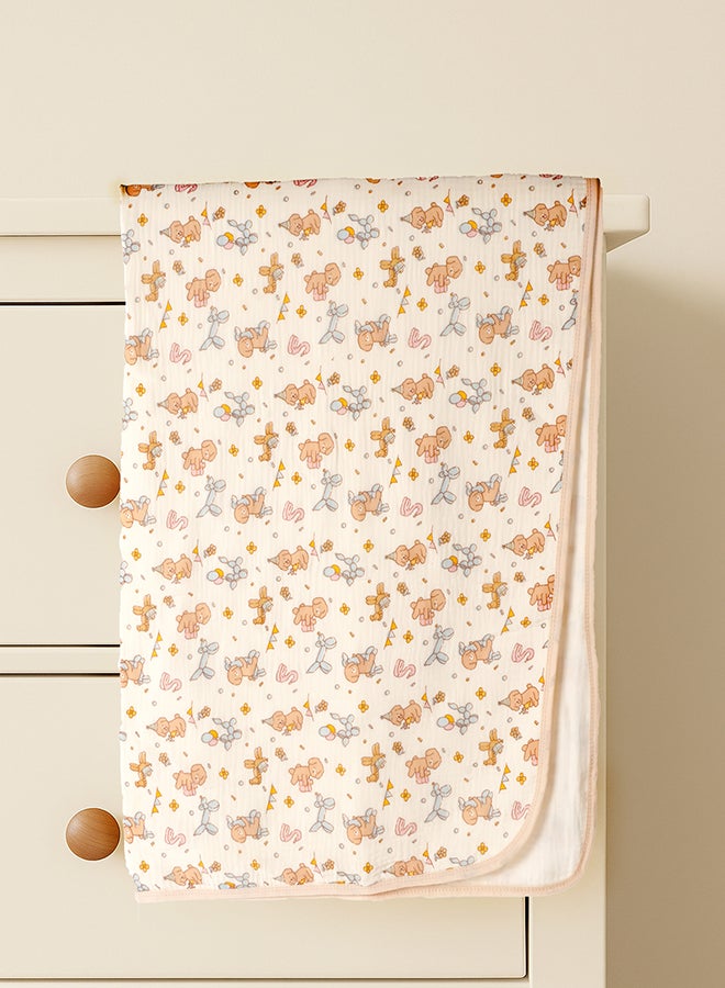LITTLE SURPRISE BOX Little Surprise Box,  Puppy print muslin cotton blanket with 2 matching Napkins for Newborn & Infants - Image 2