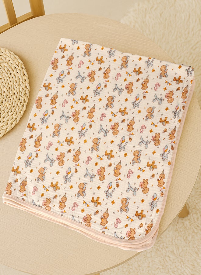 LITTLE SURPRISE BOX Little Surprise Box,  Puppy print muslin cotton blanket with 2 matching Napkins for Newborn & Infants - Image 4