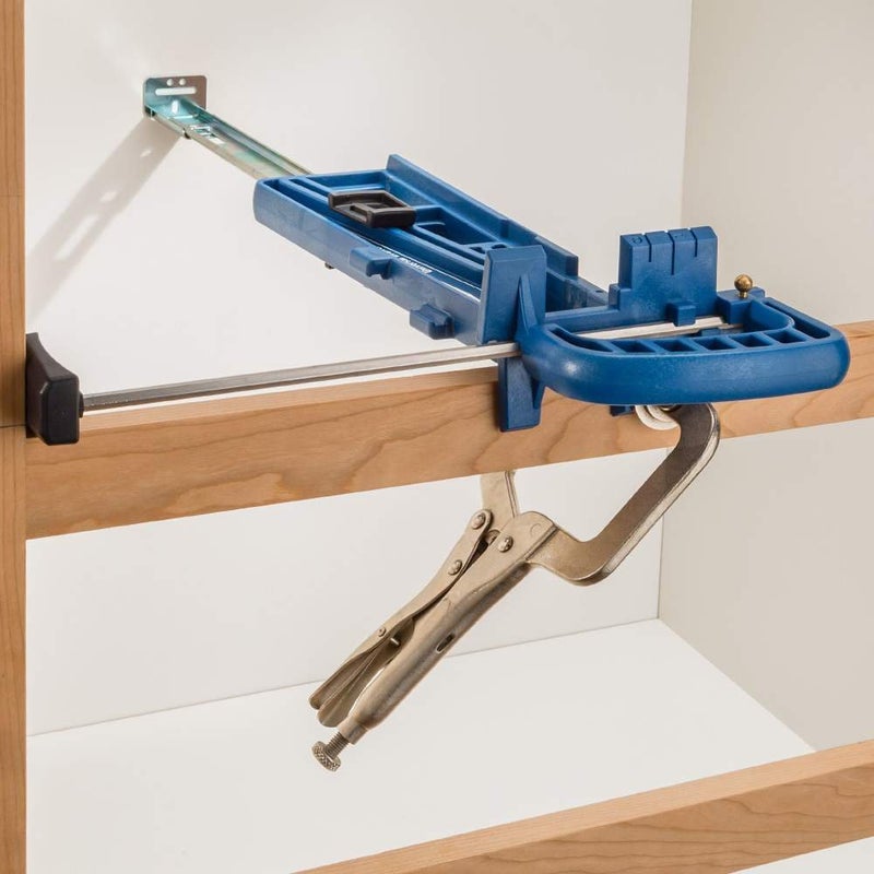 Rockler Universal Drawer Slide Jig - Cabinet Hardware Jig Install Drawer Slides Quickly, Accurately - Hardware Installation Jig w/Locking Wedge to Secure Cabinet Slide - Adjustable Woodworking Tools - Image 5