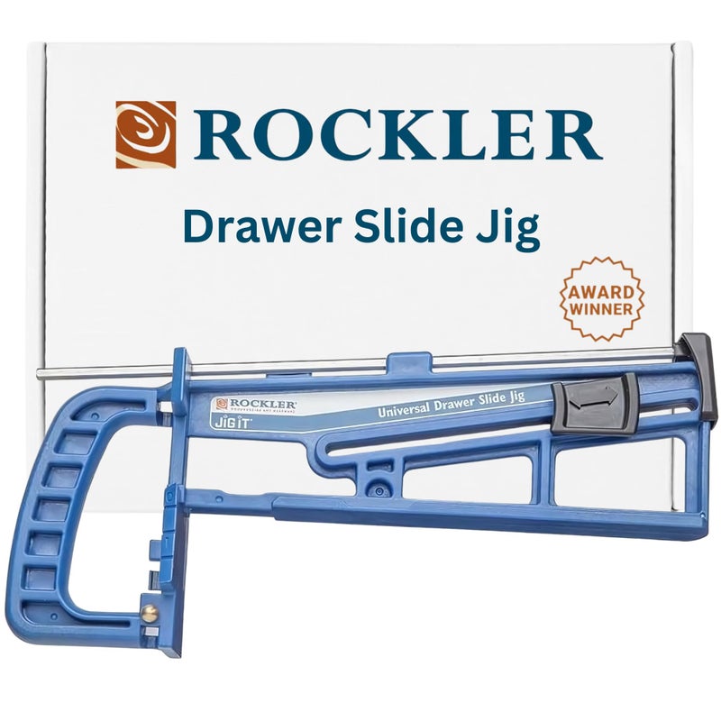 Rockler Universal Drawer Slide Jig - Cabinet Hardware Jig Install Drawer Slides Quickly, Accurately - Hardware Installation Jig w/Locking Wedge to Secure Cabinet Slide - Adjustable Woodworking Tools - Image 1