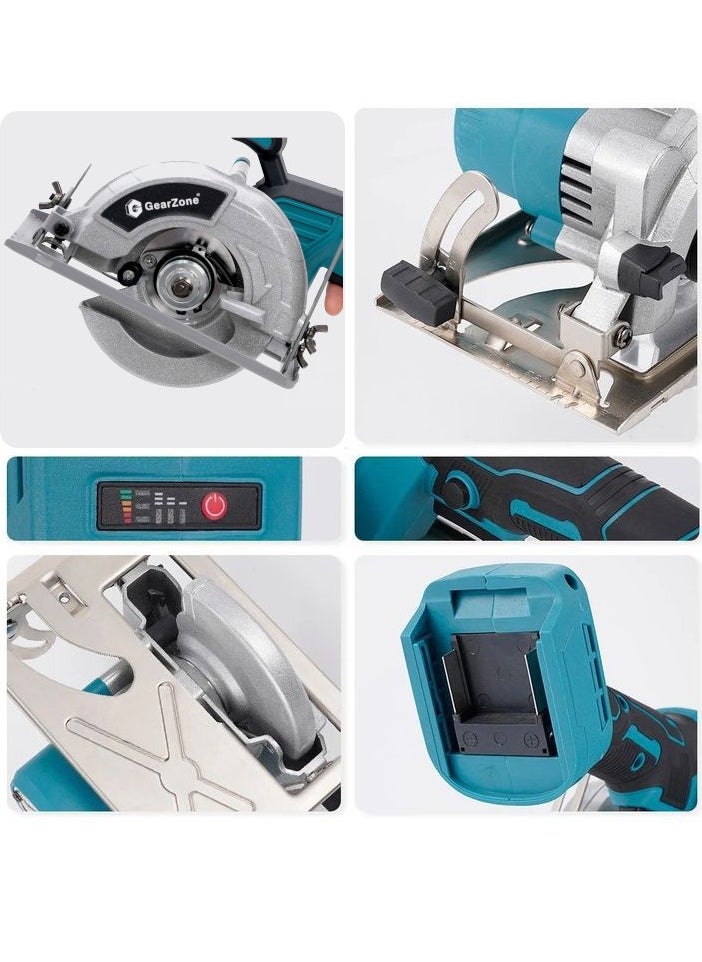 GearZone - GearZone Cordless Circular Saw, 1200W with 2 Batteries and 2 Saw Blades, Manul Guide, Max Cutting Depth 32mm - Image 1