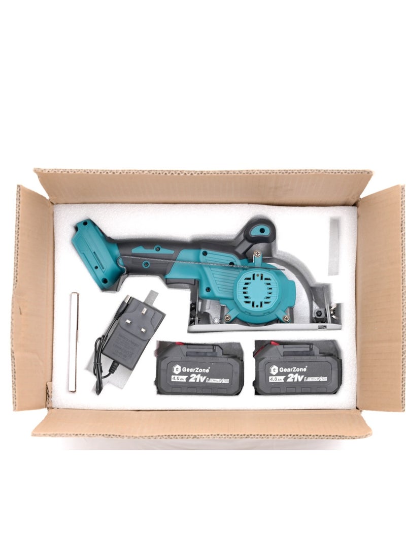GearZone - GearZone Cordless Circular Saw, 1200W with 2 Batteries and 2 Saw Blades, Manul Guide, Max Cutting Depth 32mm - Image 1