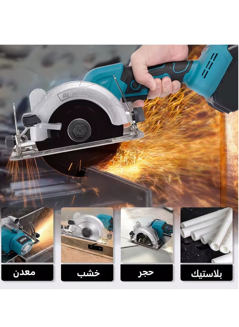 GearZone - GearZone Cordless Circular Saw, 1200W with 2 Batteries and 2 Saw Blades, Manul Guide, Max Cutting Depth 32mm - Image 1