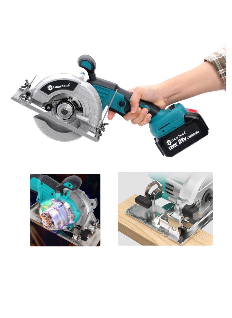 GearZone - GearZone Cordless Circular Saw, 1200W with 2 Batteries and 2 Saw Blades, Manul Guide, Max Cutting Depth 32mm - Image 1