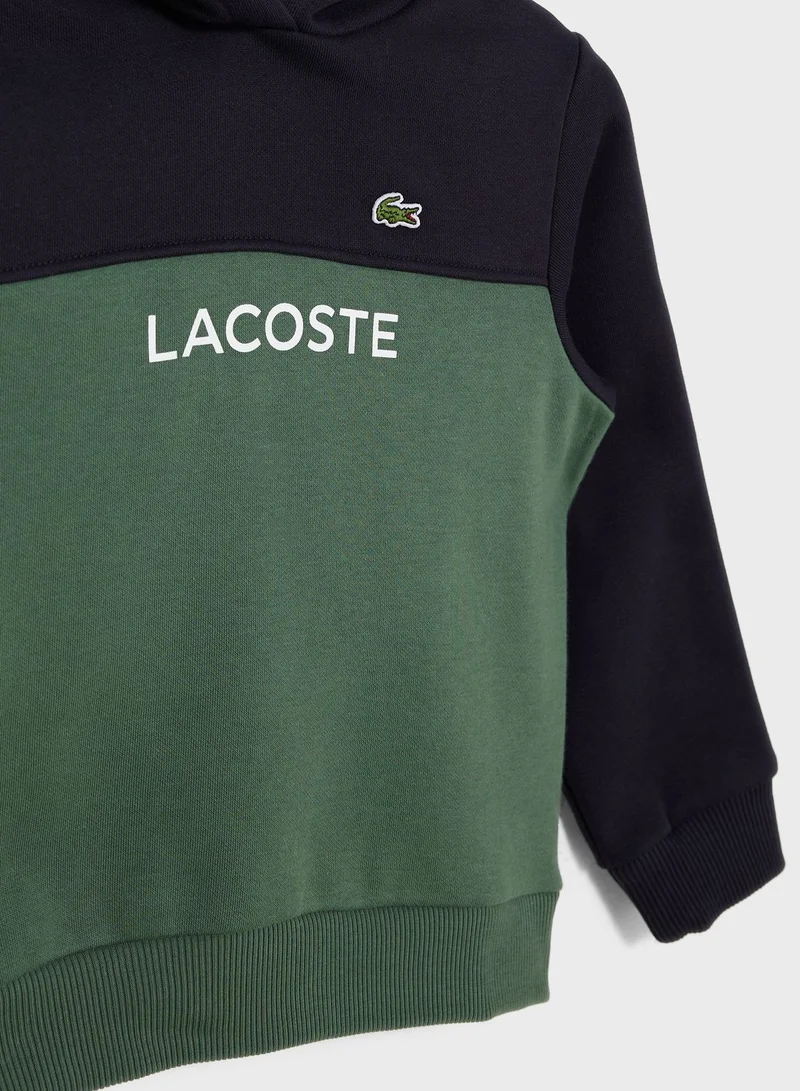 LACOSTE Kids Color Block Logo Hoodie