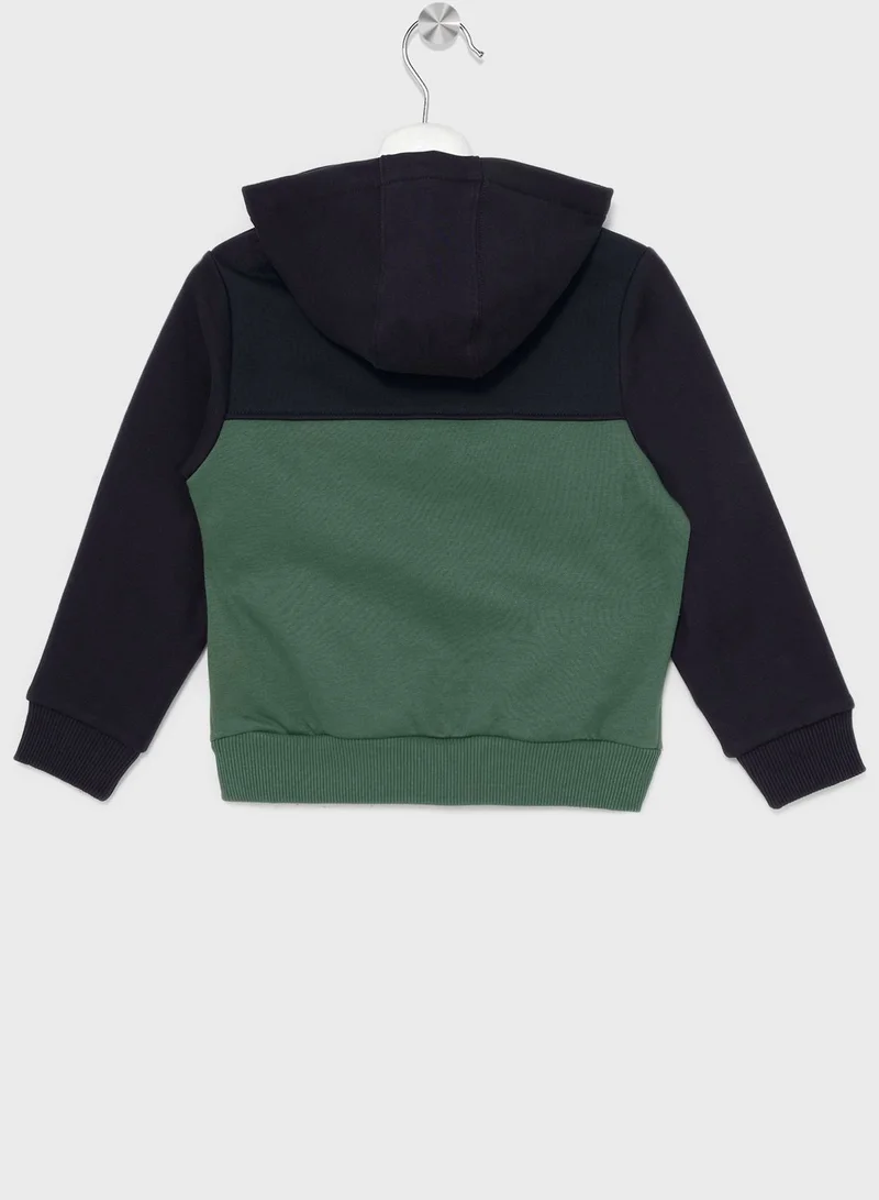 LACOSTE Kids Color Block Logo Hoodie