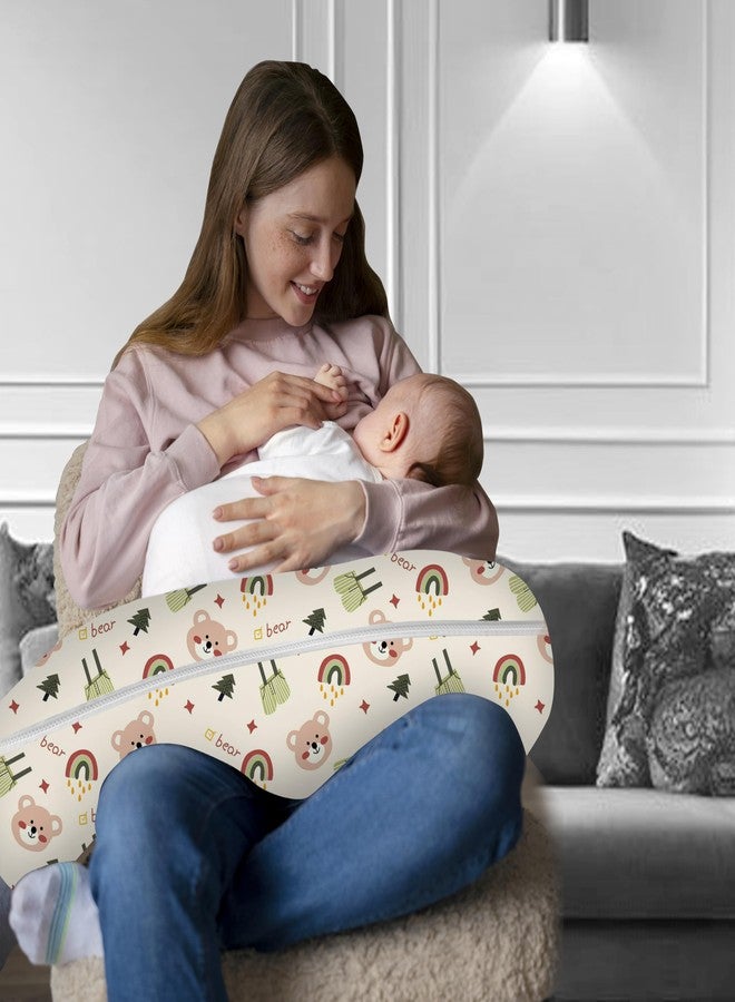TOYSILO Adjustable Nursing & Breastfeeding Pillow for Baby – Multi-Use Feeding Support Cushion for Bottle Feeding, Tummy Time & Sitting – Soft Removable Cover Washable, (Teddy) - Image 2