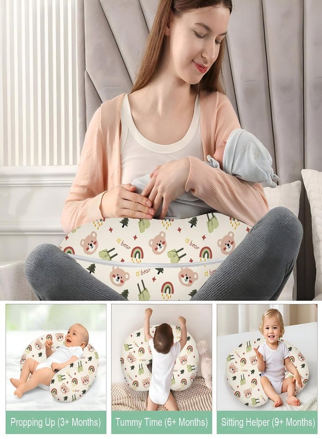 TOYSILO Adjustable Nursing & Breastfeeding Pillow for Baby – Multi-Use Feeding Support Cushion for Bottle Feeding, Tummy Time & Sitting – Soft Removable Cover Washable, (Teddy) - Image 3
