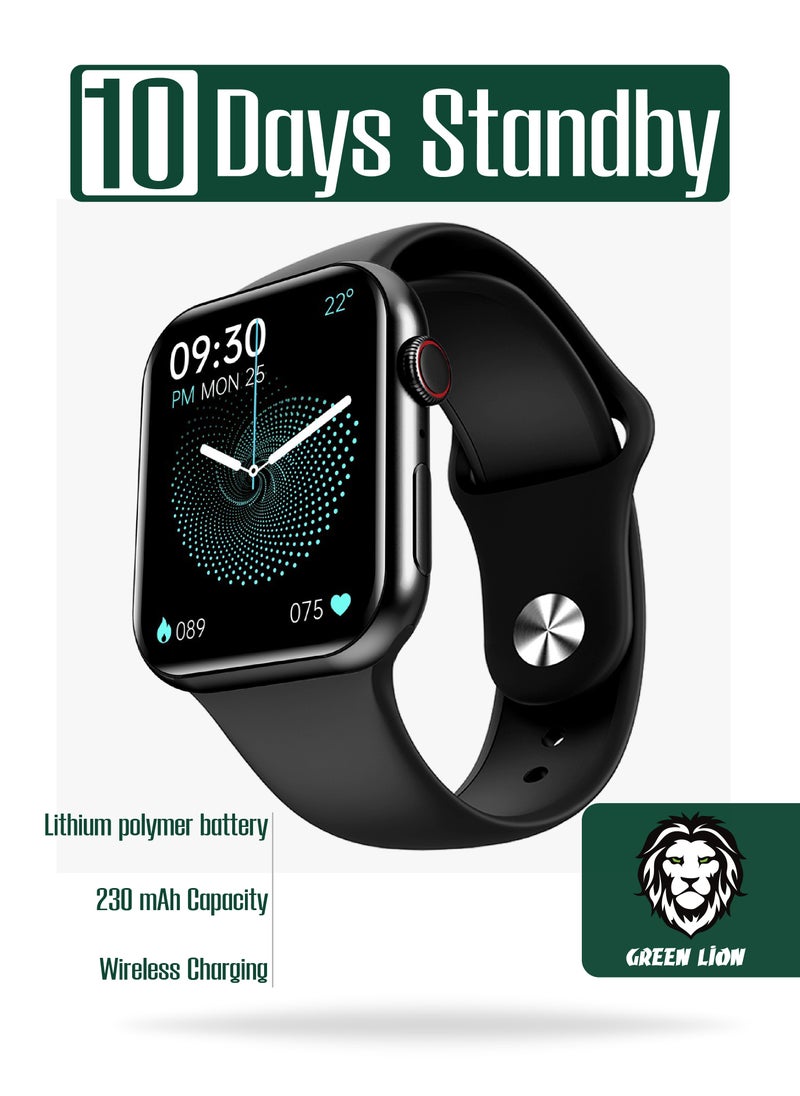 Active Pro Smart Watch / Double Tap Function / Bluetooth Call / Silicone Strap Included / Always On Display / Wireless Charging / 10 Days Standby Time - Black