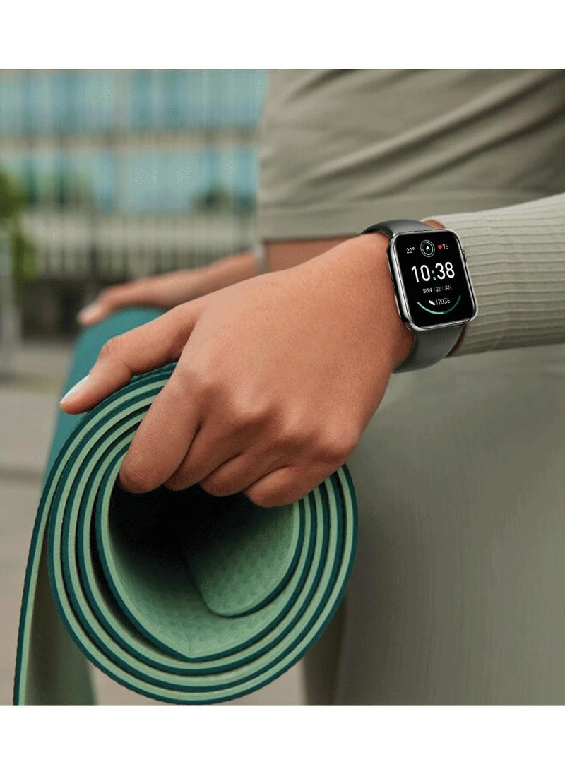 Active Pro Smart Watch / Double Tap Function / Bluetooth Call / Silicone Strap Included / Always On Display / Wireless Charging / 10 Days Standby Time - Black