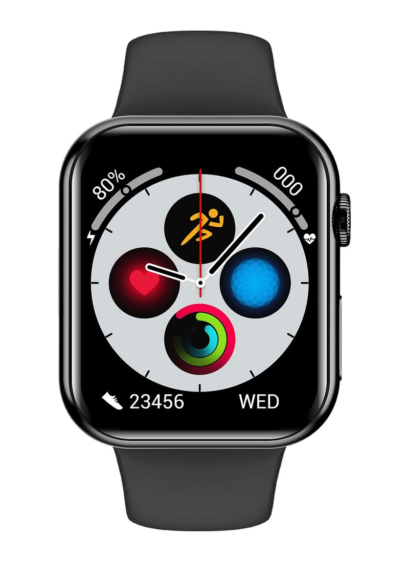Active Pro Smart Watch / Double Tap Function / Bluetooth Call / Silicone Strap Included / Always On Display / Wireless Charging / 10 Days Standby Time - Black