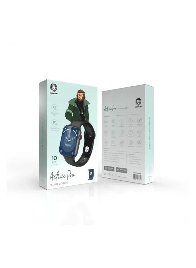 Active Pro Smart Watch / Double Tap Function / Bluetooth Call / Silicone Strap Included / Always On Display / Wireless Charging / 10 Days Standby Time - Black