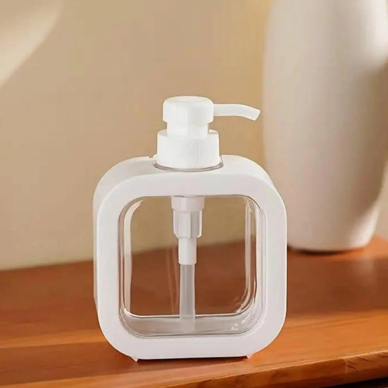 Kgeorix Soap Dispenser Plastic Transparent Pump Lotion Bottles Portable Soap Dispensers Pressing Refillable Liquid Container for Kitchen Bathroom - Pack of 1 - Multicolor - Image 1