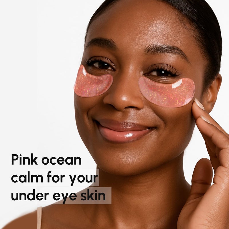 MAREE Pink Eye Gels - Marine Collagen Under Eye Patches for Puffy Eyes and Dark Circles - Undereye Mask Patches for Women - Hydrating Gel Eye Masks with Rose Water - Parches Para Ojeras Gel Pads - Image 2