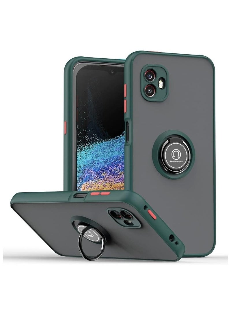 Samsung Galaxy A04 Case Silicone Protective Bumper Camera Protection Thin Translucent Shockproof Matte Back Cover with 360 rotational Car Mount Magnetic Ring Holder Case For Galaxy A04 Green
