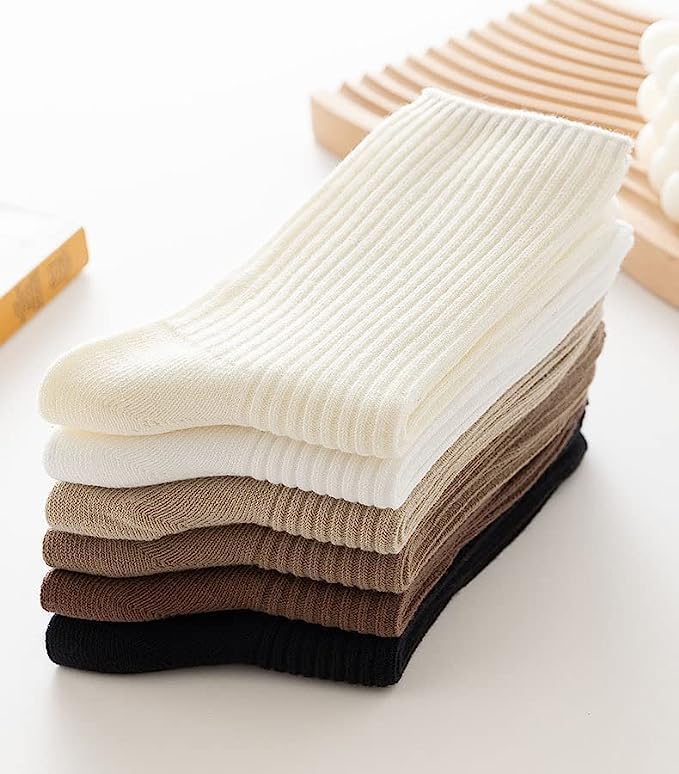 HZYH 6 Pairs Girls Fashion Crew Socks, Breathable Anti-Odor Cotton Socks, Soft Athletic Ankle Socks for Women, Stretchable All Season Casual Hosiery - Image 3