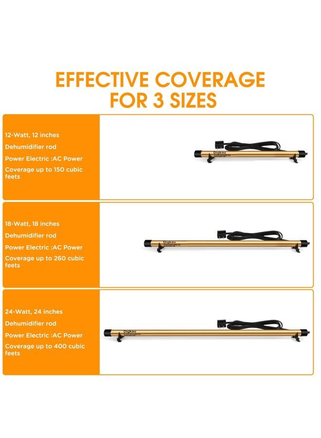 DIGKAU Gun Safe Dehumidifier Rod Golden Rod - High Power, Easy Installation Plug-in Dehumidifier, Superior Moisture, Keep Dry for Gun Safes,Cabinets, Closets (12 Inch) - Image 2