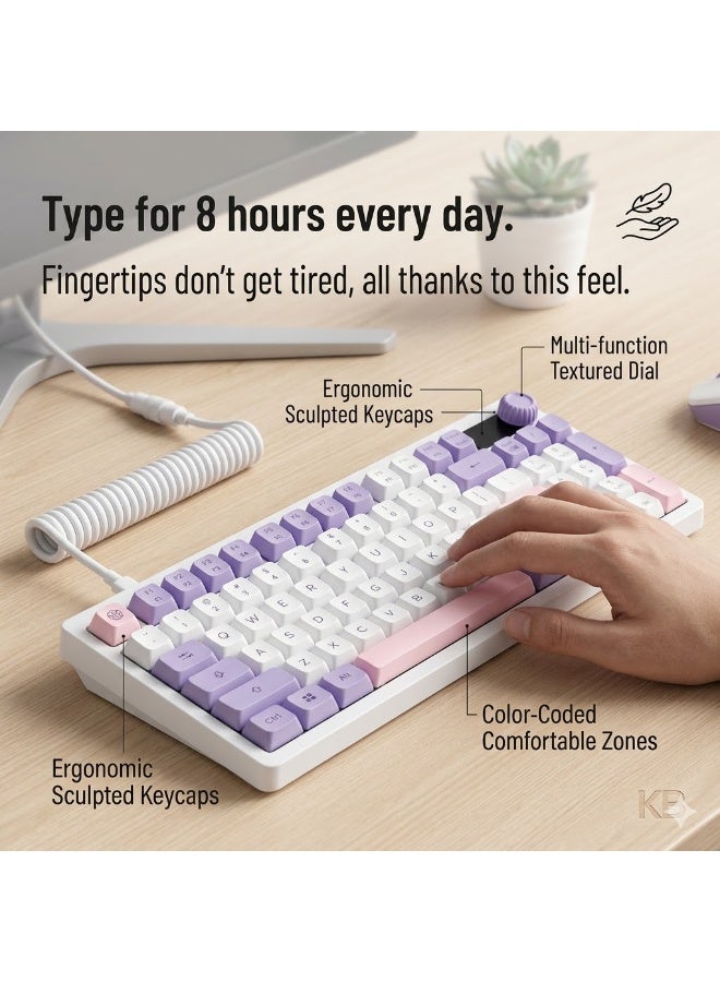 founder MK650 Gaming Keyboard & Mouse Combo – Rainbow Membrane Keyboard with Volume Knob + 2000 DPI Gaming Mouse (Arabic/English Layout) Purple - Image 5