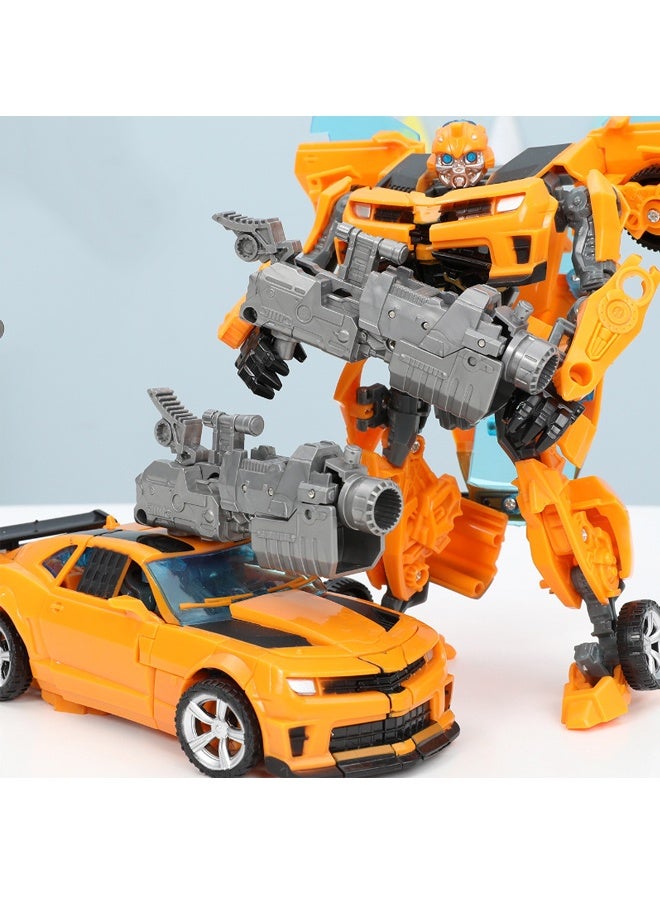 High-Quality Alloy Deformation Car Robot Action Figure Collectible Toy with 25+ Points of Articulation, Diecast Metal Parts & Light-Up Features - Convertible Between Sports Car & Robot in 12 Steps - for Kids Ages 8+  - Image 2