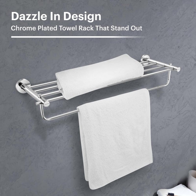 Johnson Bathrooms Johnson Alpha 24 Inch SS304 Towel Rack Towel Hanger for Bathroom 304 Grade Stainless Steel Towel Holder Chrome Colour T1556CAMZ 1 Year Warranty  - Image 3