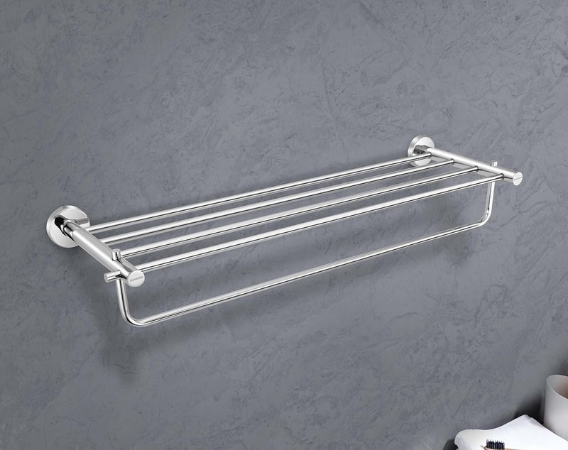 Johnson Bathrooms Johnson Alpha 24 Inch SS304 Towel Rack Towel Hanger for Bathroom 304 Grade Stainless Steel Towel Holder Chrome Colour T1556CAMZ 1 Year Warranty  - Image 1