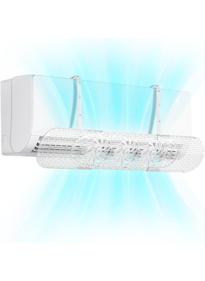 Generic Retractable Air Conditioner Deflector, Adjustable 60-92cm and Anti Direct Blowing, AC Vent Deflector with Fan Blades, White Universal AC Wind Deflector for Split Air Conditioning  - Image 1