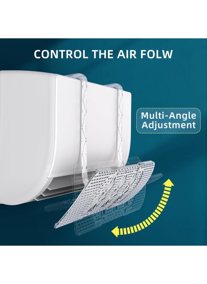 Generic Retractable Air Conditioner Deflector, Adjustable 60-92cm and Anti Direct Blowing, AC Vent Deflector with Fan Blades, White Universal AC Wind Deflector for Split Air Conditioning  - Image 4