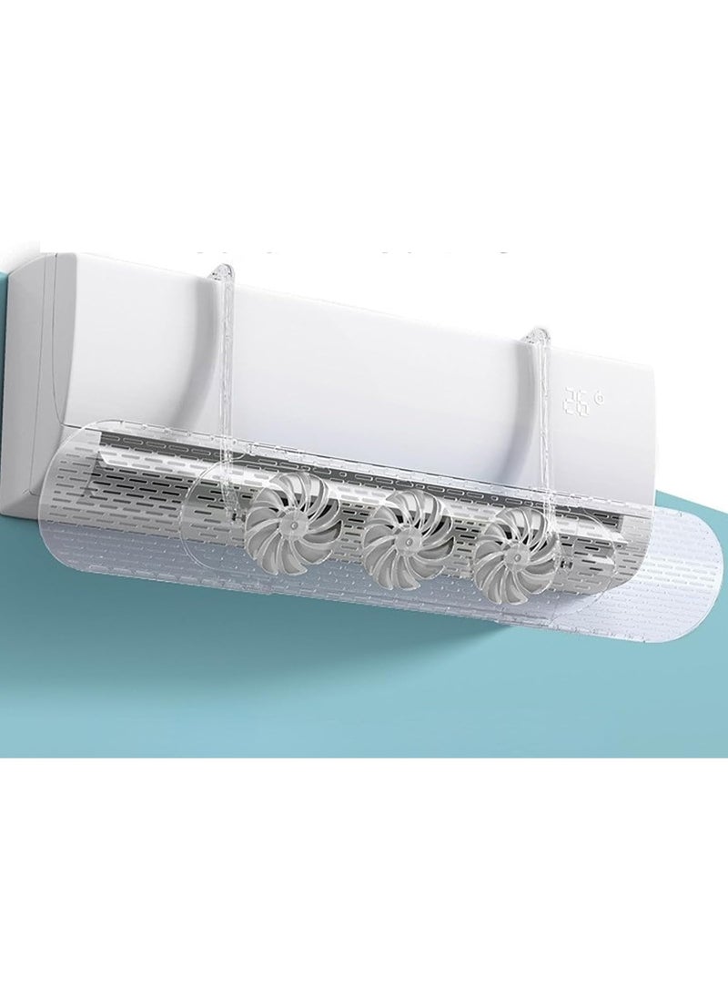 Generic Retractable Air Conditioner Deflector, Adjustable 60-92cm and Anti Direct Blowing, AC Vent Deflector with Fan Blades, White Universal AC Wind Deflector for Split Air Conditioning  - Image 2