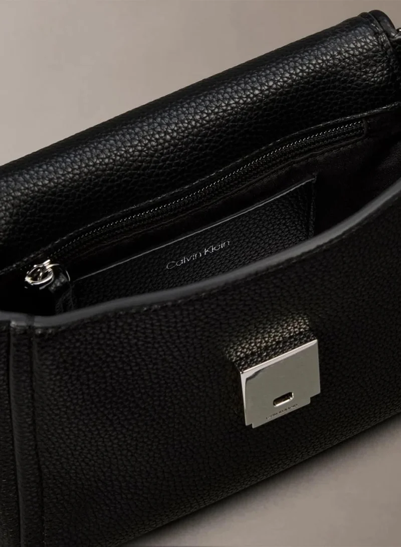 Calvin Klein Black Pebble Grain Crossbody Bag for Women | Best Price UAE