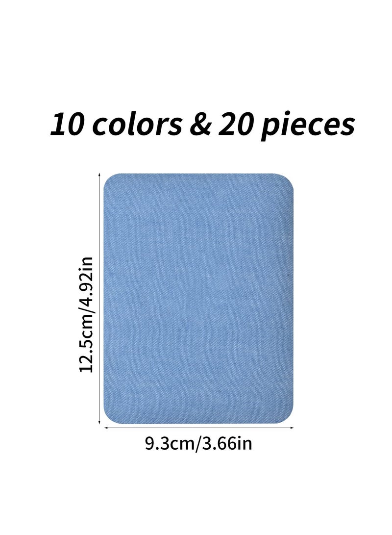 SOLARAE Iron On Patches, Denim Patches, Jeans Repair Patch, Self-Adhesive Clothing Patchs, Fabric Decorating Kit for Clothes, Jeans, Jackets, Hat, Shoes Blue Repair Decorating Kit (10.16cm * 7.62cm 20 Pcs) - Image 2
