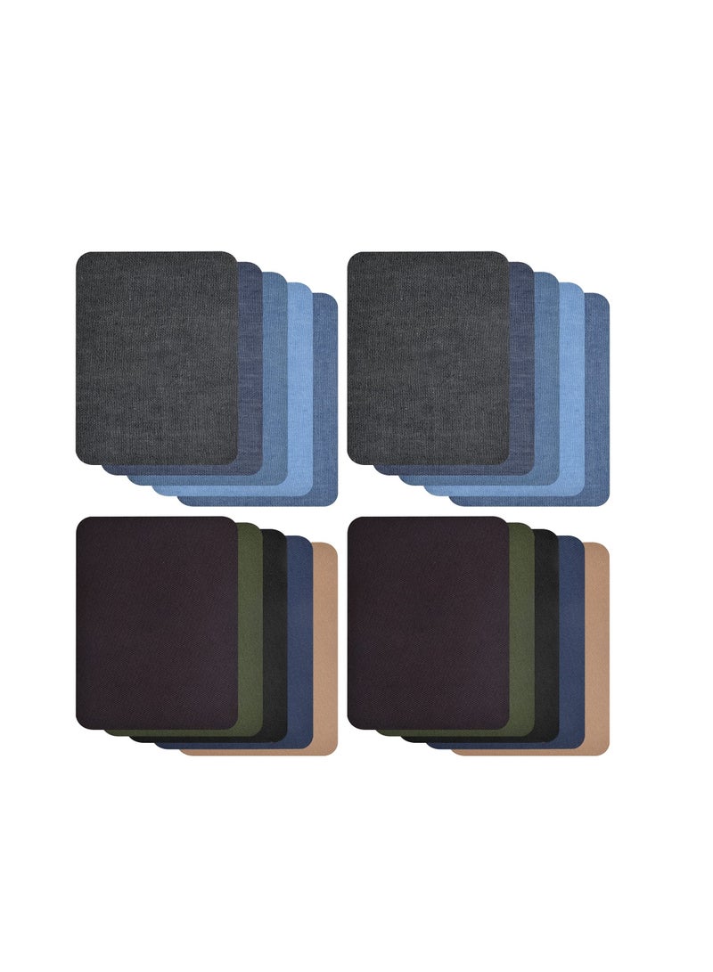 SOLARAE Iron On Patches, Denim Patches, Jeans Repair Patch, Self-Adhesive Clothing Patchs, Fabric Decorating Kit for Clothes, Jeans, Jackets, Hat, Shoes Blue Repair Decorating Kit (10.16cm * 7.62cm 20 Pcs) - Image 1