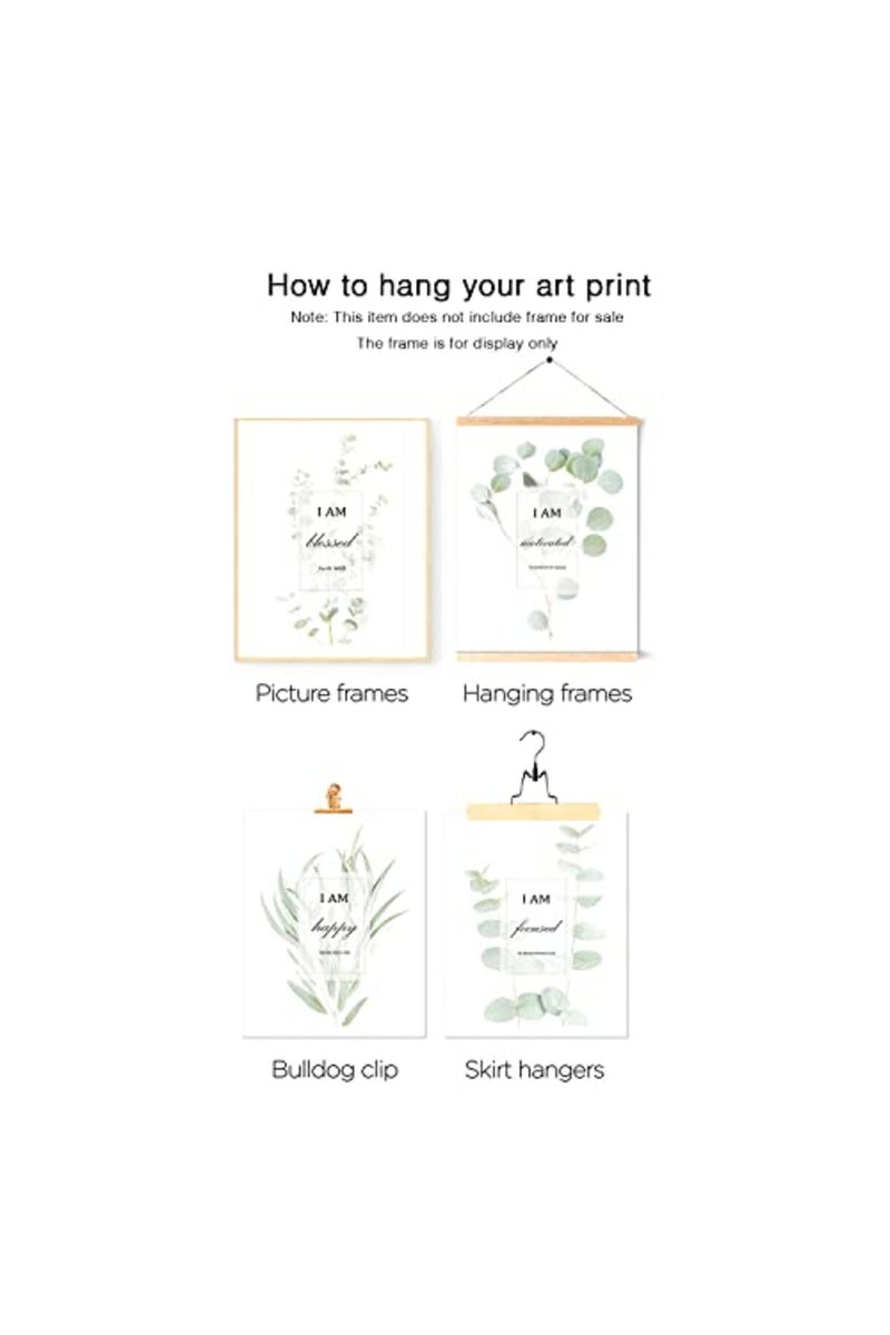 HoozGee Motivational Botanical Plants Wall Art Prints Canvas Posters Office Bedroom Decor (11"x14" UNFRAMED, Inspirational Leaf Art) - Image 4
