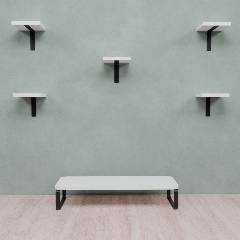Flux Multi-Functional Monitor Stand & 5.1 Speaker Stand Combo - Ergonomic Desk Organizer for Improved Posture, Desktop Organizer, Laptop Stand, Space Saving for living room, office (White) - Image 1
