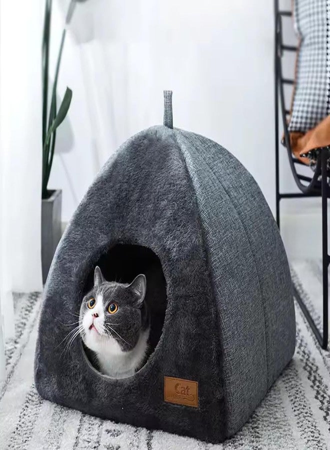 Vinskep Pet Bed Warm Cave Nest Sleeping Bed Cats,Dogs Houses for Indoor Cats,Dogs with Removable Foam Cats,Dogs Bed Puppy House for Cats and Small Dogs Gray (Pack of 1) - Image 1