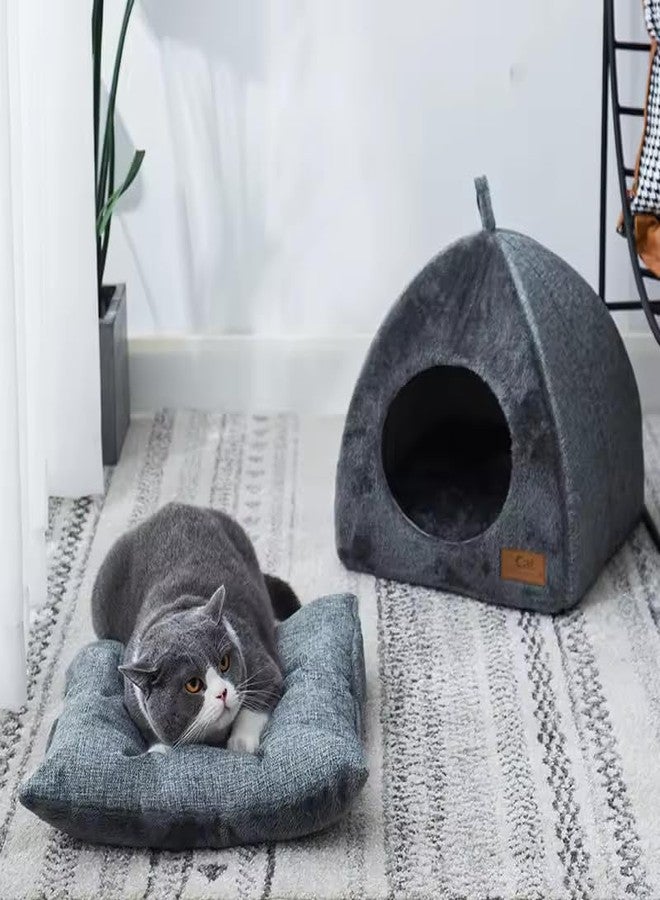 Vinskep Pet Bed Warm Cave Nest Sleeping Bed Cats,Dogs Houses for Indoor Cats,Dogs with Removable Foam Cats,Dogs Bed Puppy House for Cats and Small Dogs Gray (Pack of 1) - Image 4