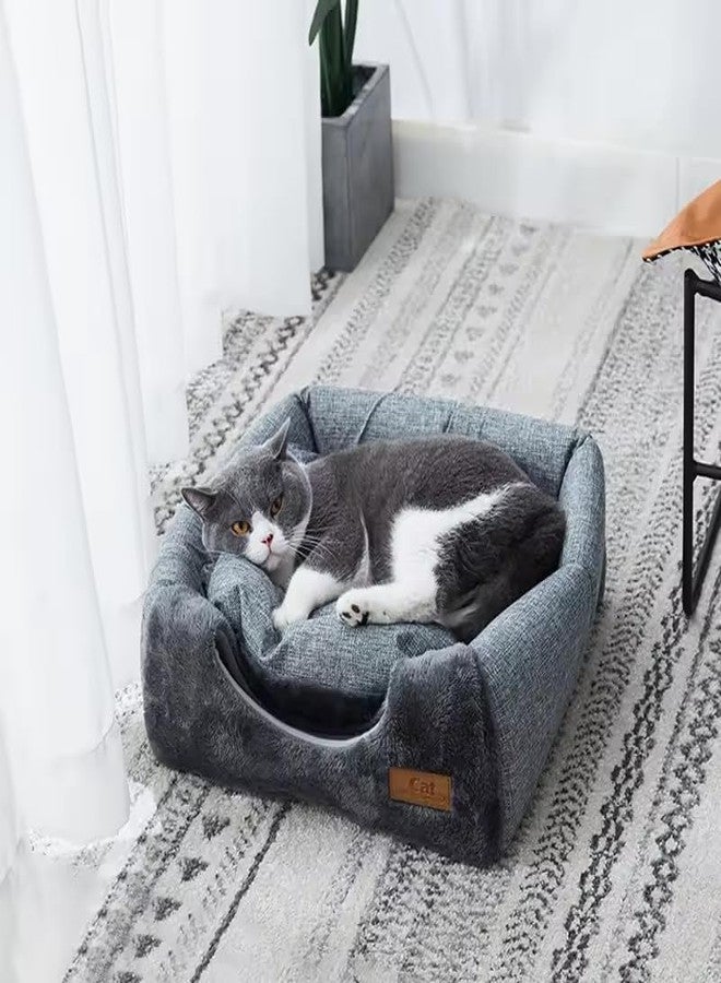 Vinskep Pet Bed Warm Cave Nest Sleeping Bed Cats,Dogs Houses for Indoor Cats,Dogs with Removable Foam Cats,Dogs Bed Puppy House for Cats and Small Dogs Gray (Pack of 1) - Image 3