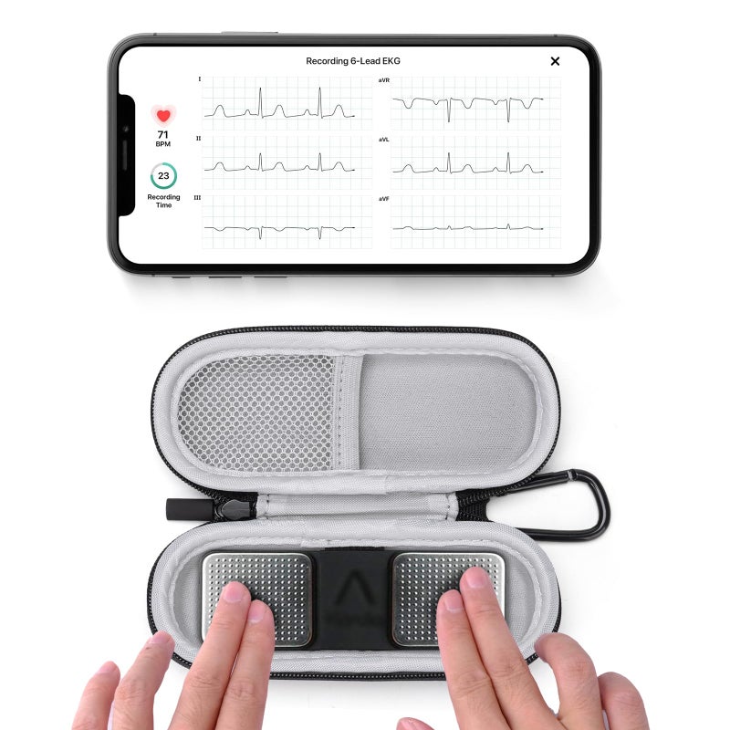 Yewltvep Case for KardiaMobile 1L 6L Personal EKG Monitor, Hard Travel Carrying Case for AliveCor Kardia Heart Monitor EKG/ECG, Portable Heart Rate Monitor Bag Storage Organizer with Pill Box & Carabiner Clip - Image 3