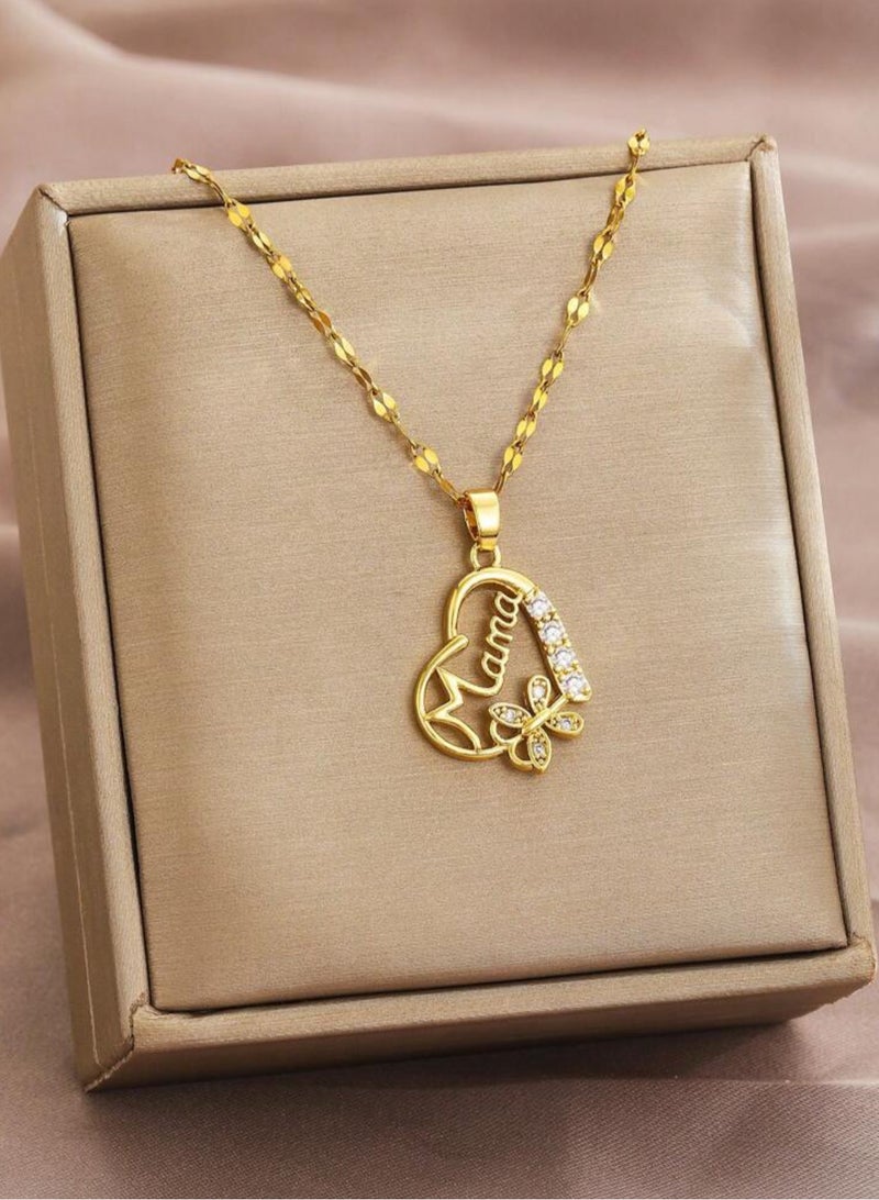 Equal Elegant Gold Stainless Steel Necklace For Women - Image 2