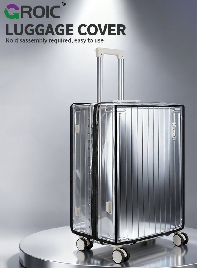 GROIC 3 Pcs Luggage Covers with Zipper, Transparent Waterproof Suitcase Sleeve for 20"+24"+28" Wheeled Suitcases, Clear PVC Cover, No-Removal Design for Travel, Scratch-Resistant Luggage Dust Covers - Image 3