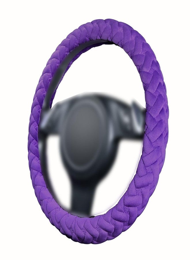 Flying Banner car Steering Wheel Cover Massage Velvet Warm Universal Size 15 inches SUV Truck Anti Slip Odorless Summer Winter (Purple, Velvet Massage) - Image 1