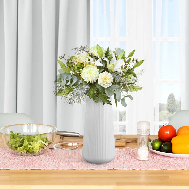 GUKJOB White Ceramic Vase  GUKJOB Flower Vase Ceramic Vase for Flowers  Decorative White Vase for Pampas Grass  Small Vase for Home Living Room Dining Table Farmhouse Office Decor (White) - Image 5
