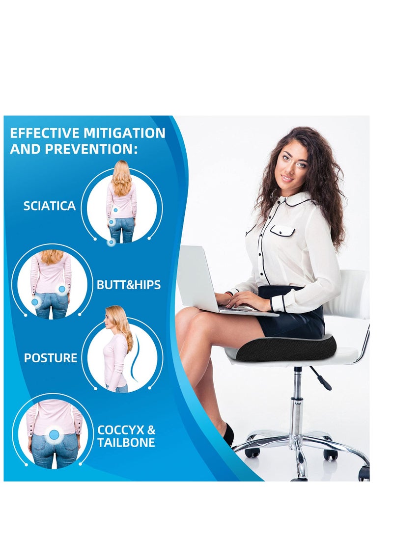 SYOSI Coccyx Cushion, Memory Foam Cushion for Coccyx Tailbone Sciatica Pain Relief, Ergonomic Posture Seat Pads for Car Seat, Office Chair, Kitchen Chairs, Wheelchair (Grey)  - Image 2