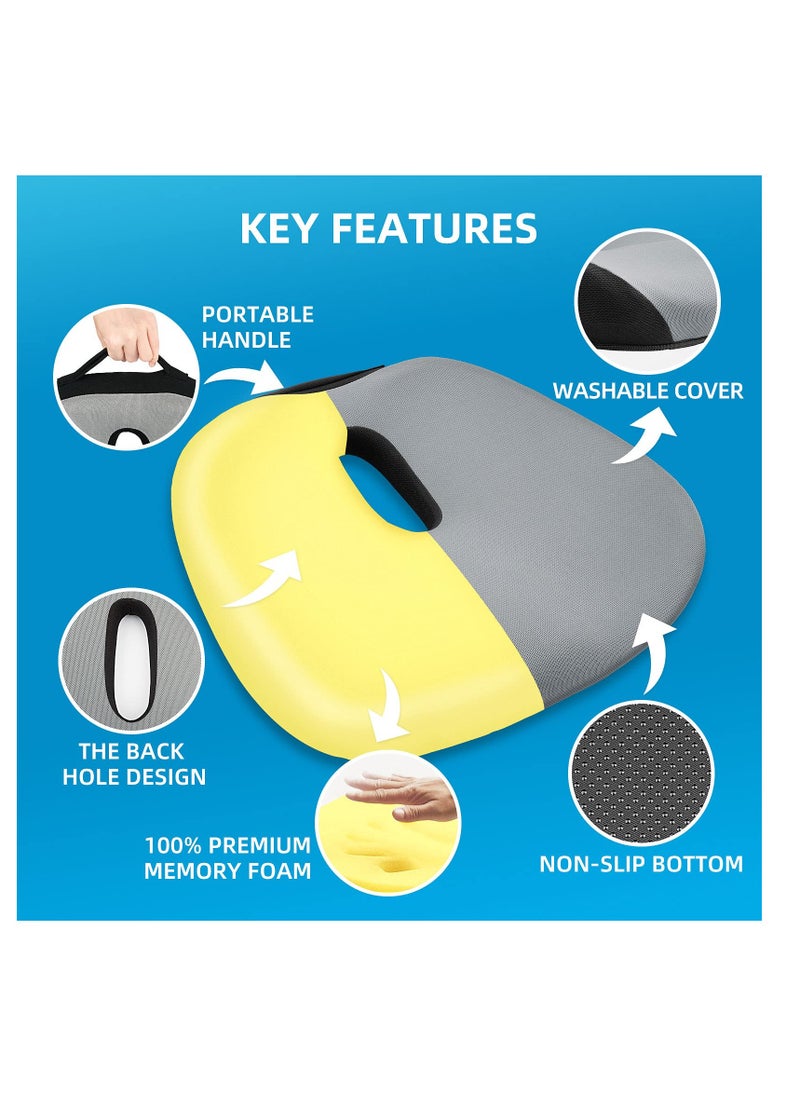 SYOSI Coccyx Cushion, Memory Foam Cushion for Coccyx Tailbone Sciatica Pain Relief, Ergonomic Posture Seat Pads for Car Seat, Office Chair, Kitchen Chairs, Wheelchair (Grey)  - Image 5